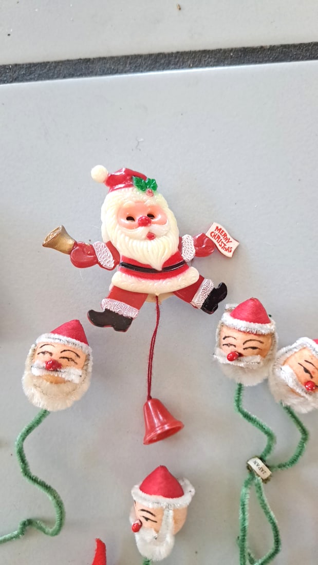 Christmas Ornament Lot Santa Heads 1987 Noel Bell Air Force Academy Ornaments - 8