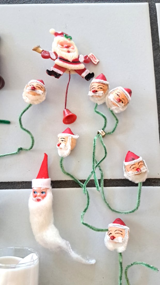 Christmas Ornament Lot Santa Heads 1987 Noel Bell Air Force Academy Ornaments - 9