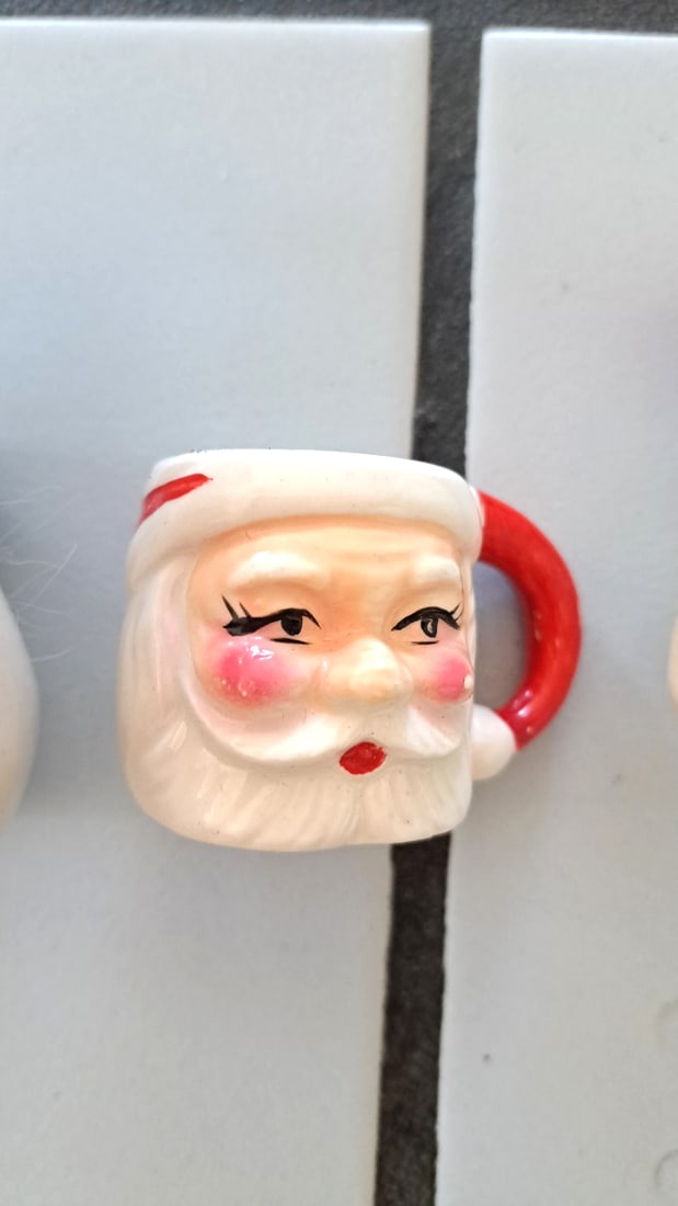 Ceramic Christmas Decor Lot Snowman Figure Santa Claus Mugs And Figurine - 9