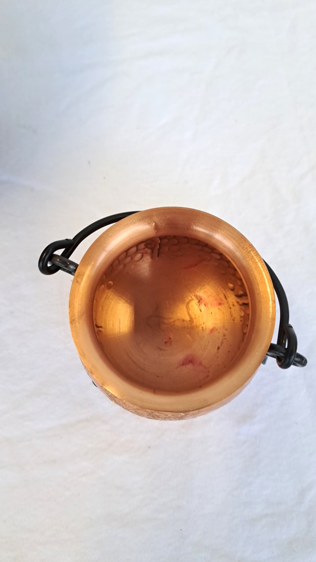 Barrel Beverage Dispenser Faux Wood And Bands, Copper Mug, Cauldron Cup - 3
