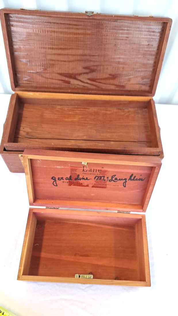 Wooden Boxes Banded Chest, Hinged Case, Duck Inlay Trinket Box - 9