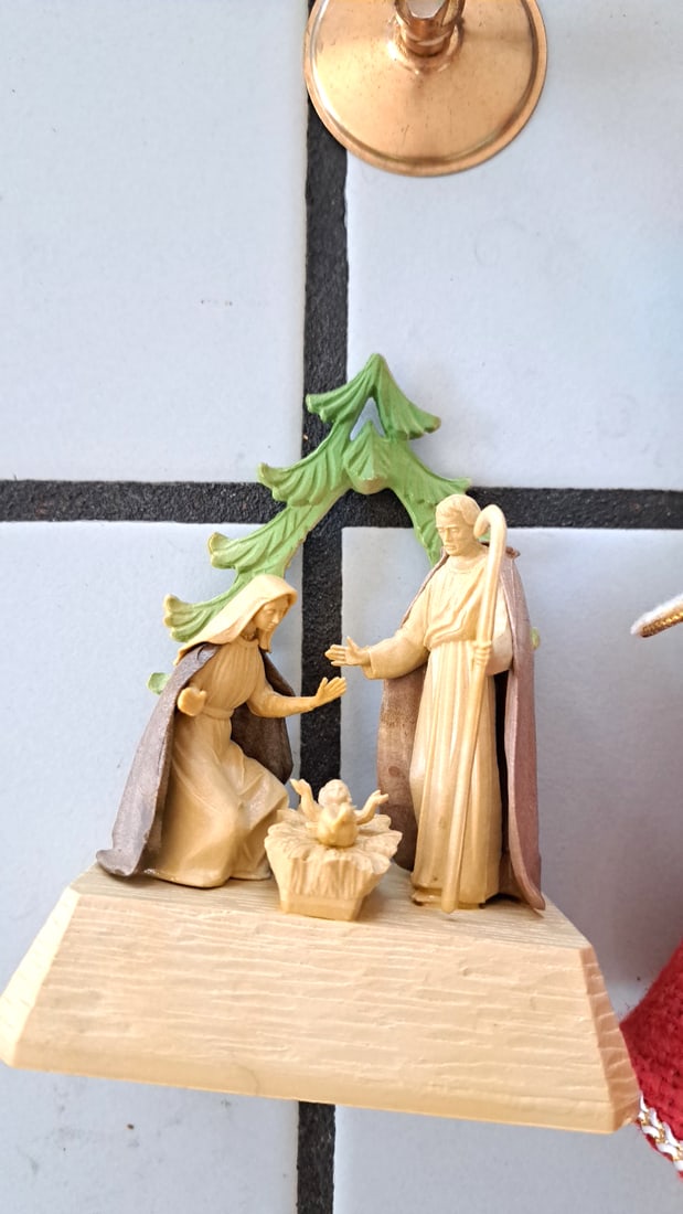 Christmas Angel Chimes Angel Light Decorations Lot With Nativity Lantern - 5
