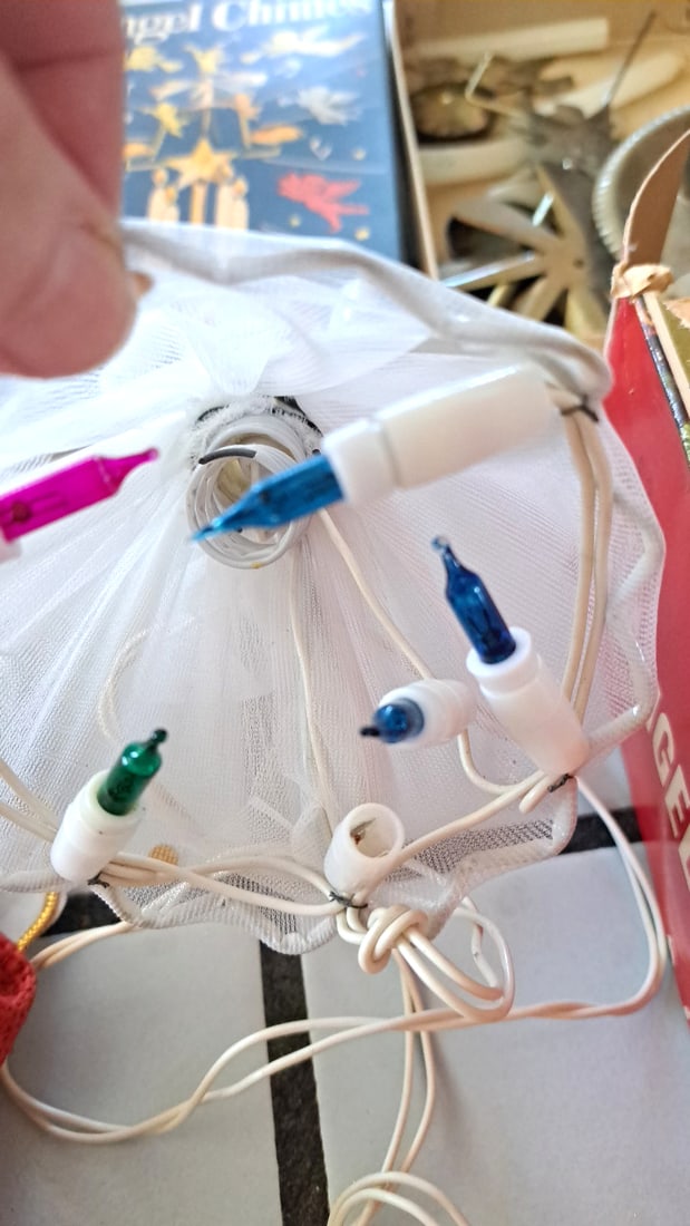 Christmas Angel Chimes Angel Light Decorations Lot With Nativity Lantern - 8