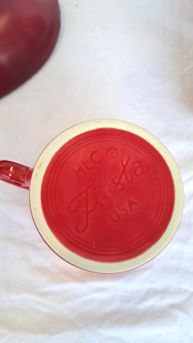 Red Ceramic Apple Plate, Fiesta Mug Ribbed Bowls - 9