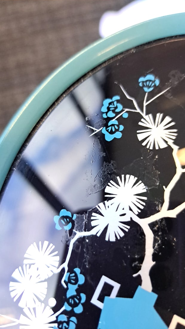 Asian Floral.Silver Blue Picture And Ceramic Pagoda Bridge Decor - 10