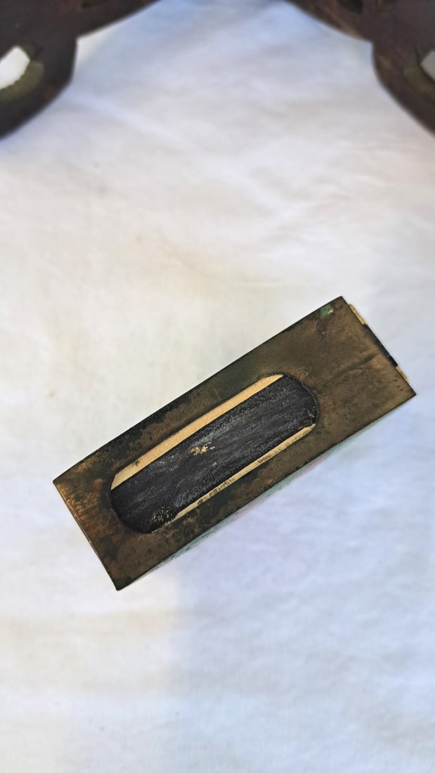Asian Decorative Lot With Chinese Bowl, Black Tin, Enamel Matchbox Holder Wood Stands - 10