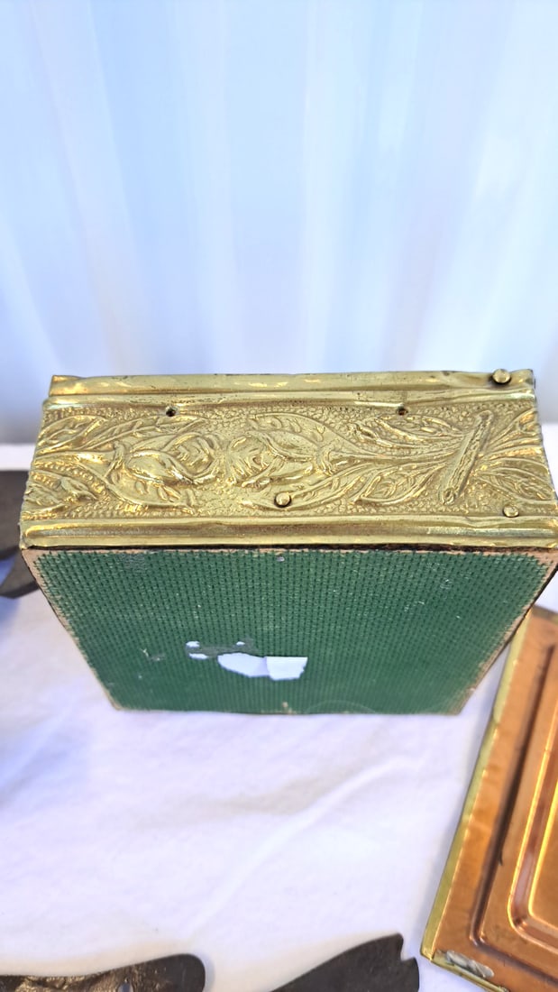 Metal Decor Lot Anchor Thermometer, Brass Ship Box, Fish Hanger Toucan Figure - 8