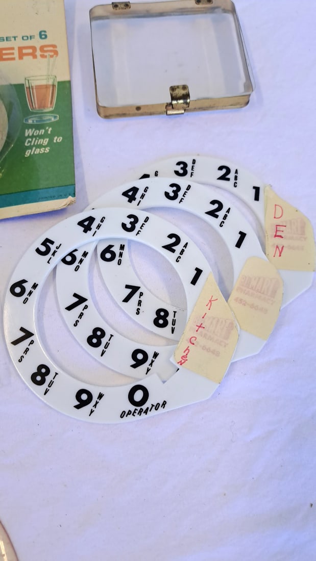 Lustroware Coasters, Yakima Federal 60th Soap Holder Rotary Dial Plates Chatterbox Acrylic Plate - 7
