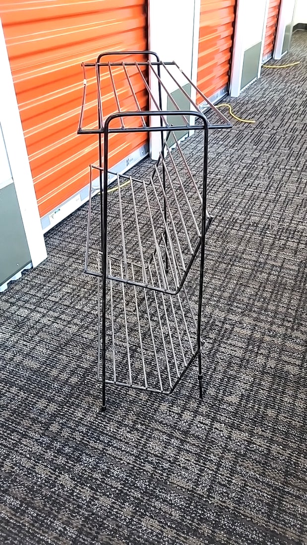 Vintage Black Metal Wire 3-tier Shoe Book Rack Shelf - 2
