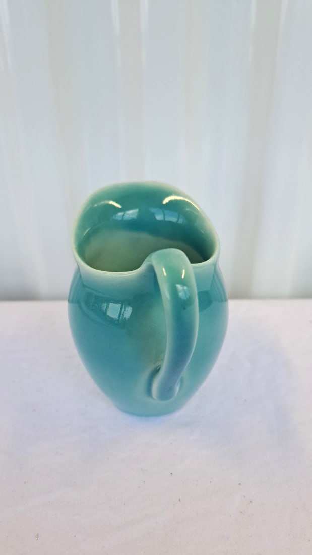 Rookwood Turquoise Glazed Ceramic Creamer - 2