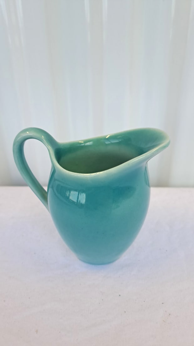 Rookwood Turquoise Glazed Ceramic Creamer - 3