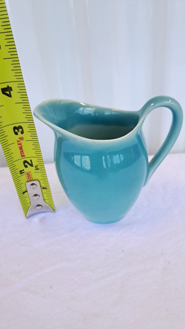 Rookwood Turquoise Glazed Ceramic Creamer - 6