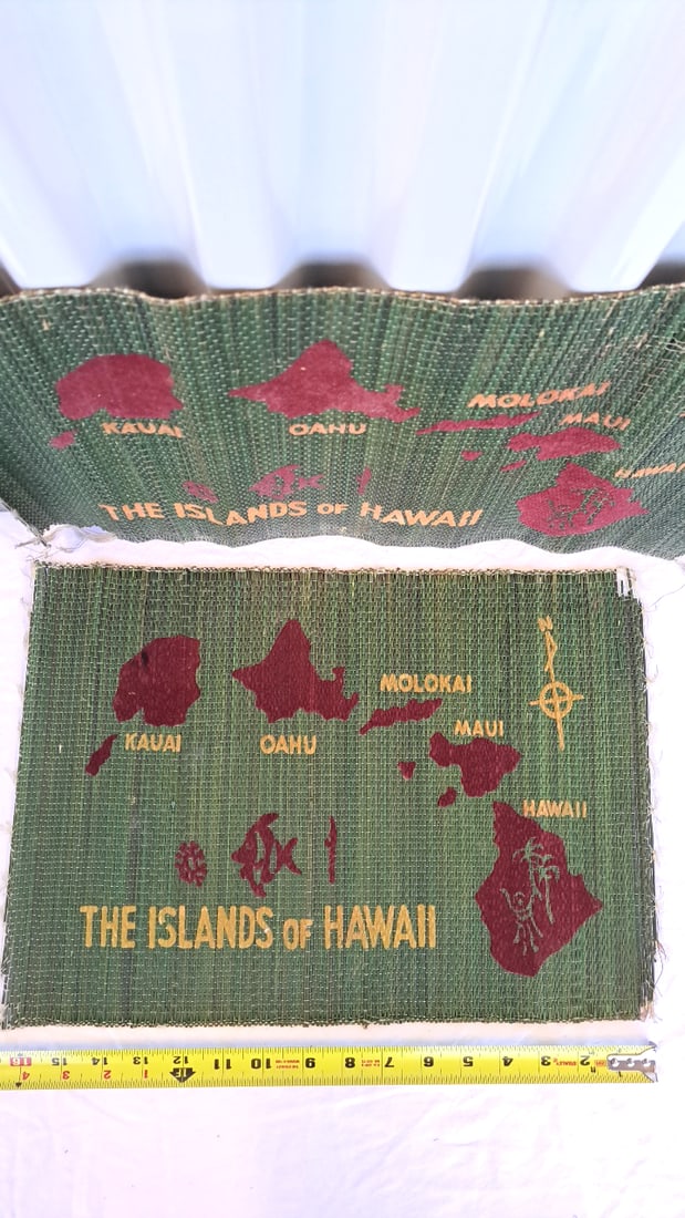Souvenir Lot Islands Of Hawaii Mats Miami Coconut Hula Doll Coral - 2