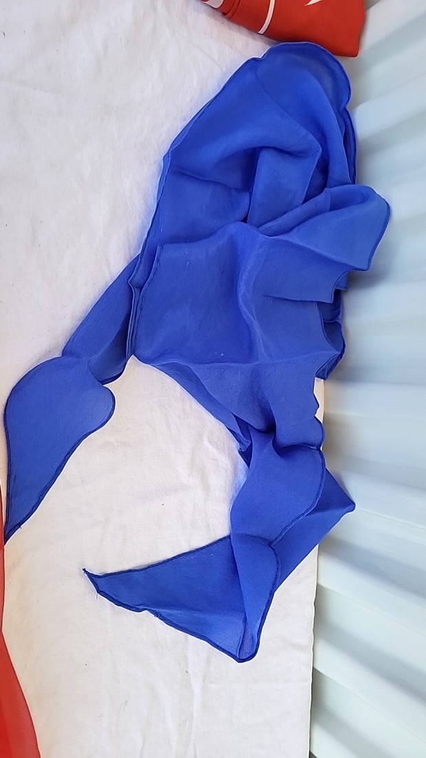 5 Assorted Colorful Scarves Fabric Lot Blue Green Red Floral Print - 5