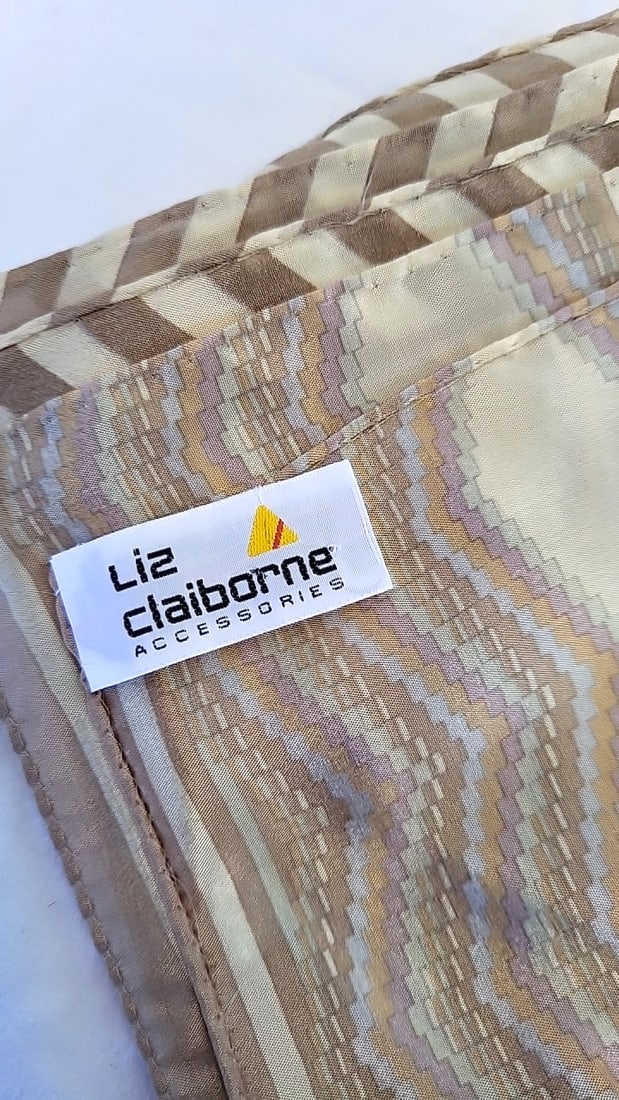 5 Assorted Sheer Scarf Lot Floral Geometric Brown Orange Liz Claiborne - 2