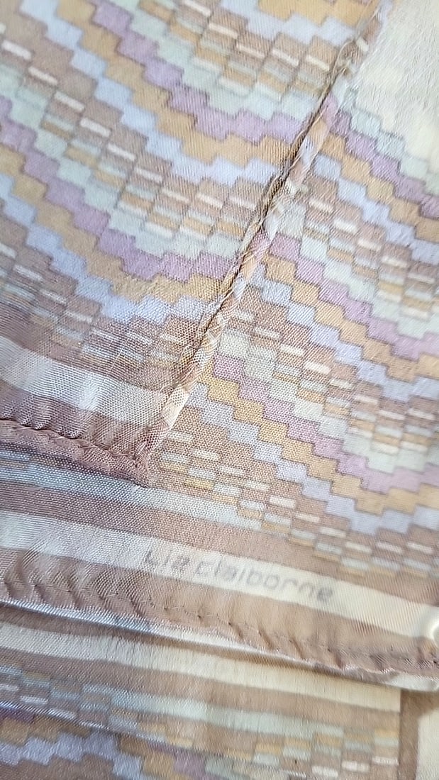 5 Assorted Sheer Scarf Lot Floral Geometric Brown Orange Liz Claiborne - 3