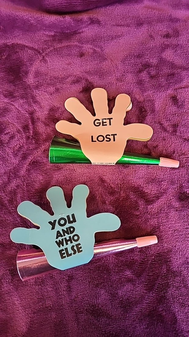 Vintage Kirchhof Life Of The Party Tin Litho Party Noisemakers Lot Clown Circus Tambourine Clickers - 19