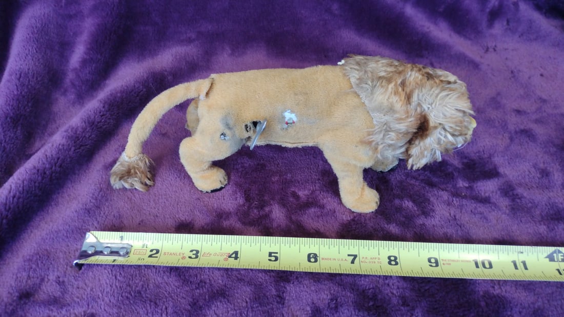 Marx Wind-up Plush Lion Rolling Toy With Plastic Face And Mane, 11 In - 2