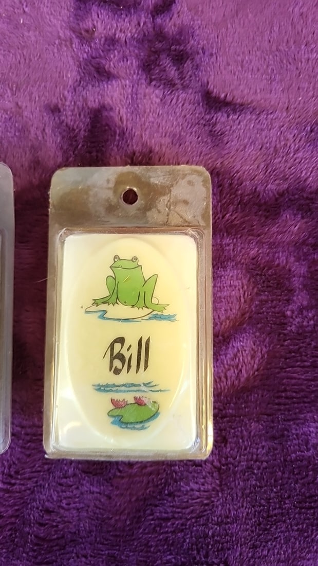 Soap Gems Bath Bars 3 Oz French Milled Personalized Mary Bill Set Of 2 And Knit Box Of Vintage Ma... - 4