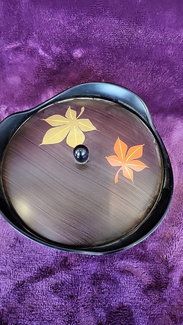 Lot Of Tupperware Made In Japan Black Lidded Serving Bowl With Maple Leaf Lid Frisco Jar Recipes ... - 3
