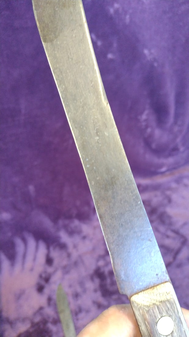 Pair Of Wooden Handle Kitchen Utility Knives With Brass Rivets - 3
