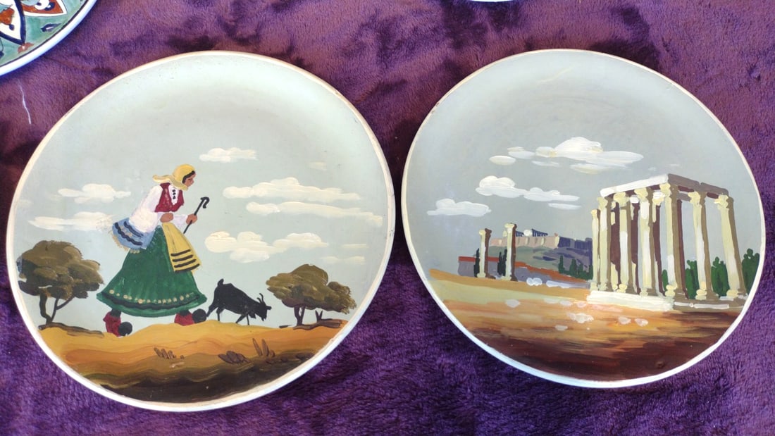 The Kutahya Pottery Handmade Greece Decorative Ceramic Plates, Set Of 6 - 2