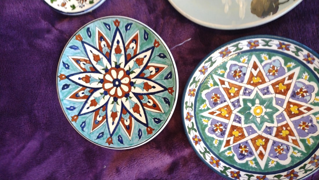 The Kutahya Pottery Handmade Greece Decorative Ceramic Plates, Set Of 6 - 4