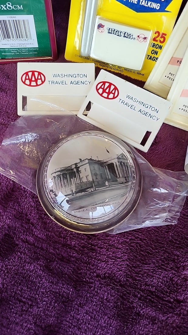 Vintage Promo Lot Aaa Washington Travel Tags Tattle Tags Child Id Intercraft Frames Memorial Hosp... - 3