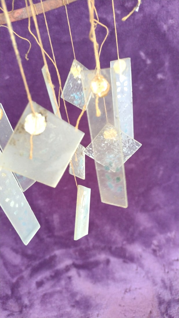 No. 92269 Glass Wind Chime Mobile With Hanging Panels, Made In Japan - 2