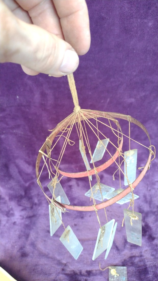 No. 92269 Glass Wind Chime Mobile With Hanging Panels, Made In Japan - 3
