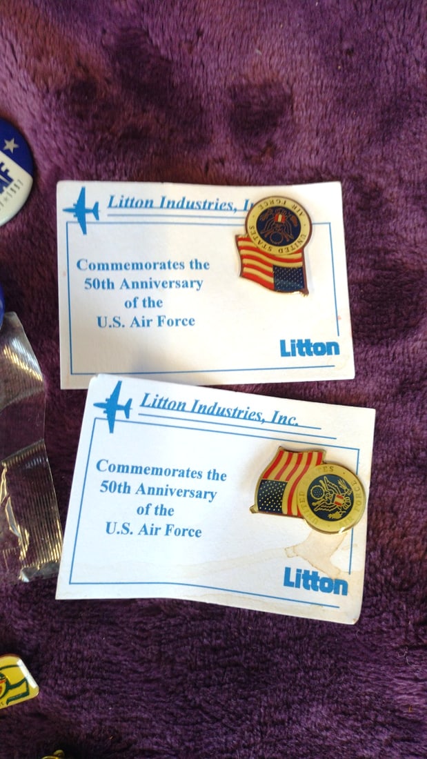 U.S. Air Force 50th Anniversary Commemorative Pins Buttons Lot - 2