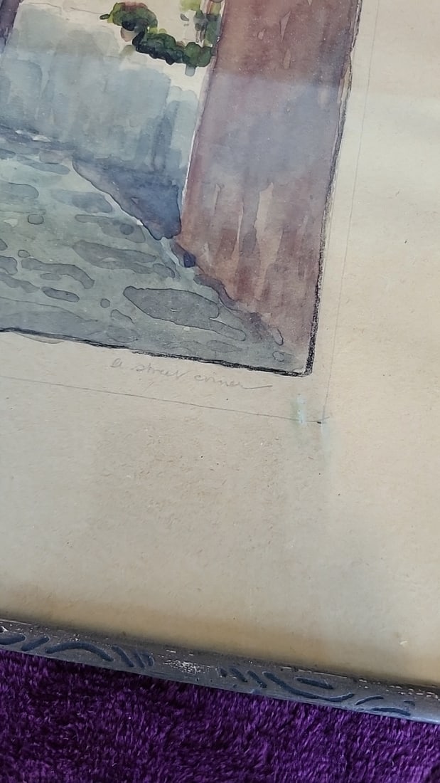 W.A. Hambleton Framed Watercolor Paintings Of Greek Street Scenes, Set Of 3 - 7