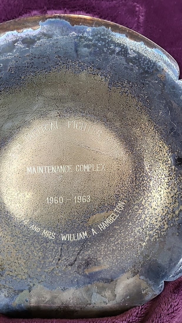 8th Tactical Fighter Wing Maintenance Complex 1960-1963 Engraved Silver-tone Presentation Bowl - 3
