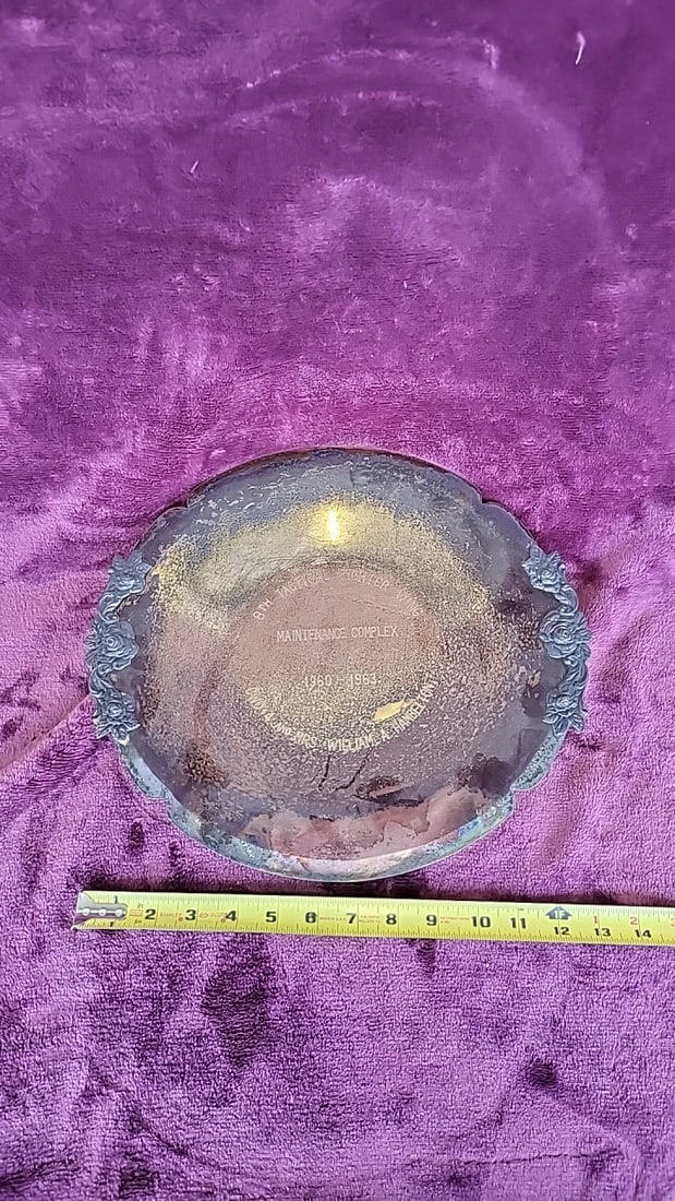 8th Tactical Fighter Wing Maintenance Complex 1960-1963 Engraved Silver-tone Presentation Bowl - 6