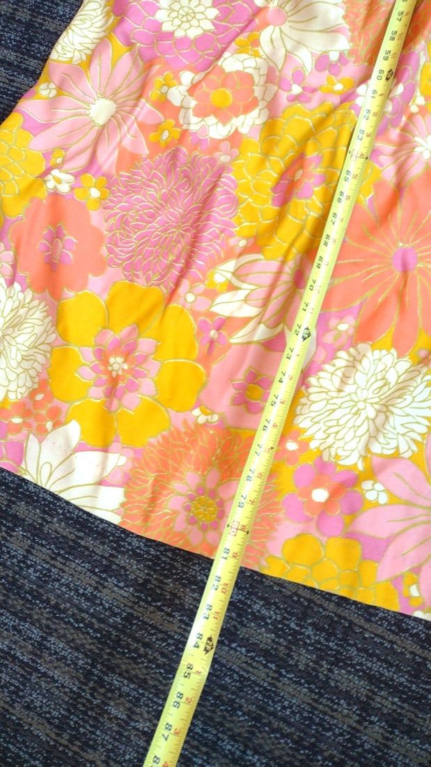 Pair Lined Pinch Pleat Drapery Curtain Panels Pink Orange Yellow Floral - 4