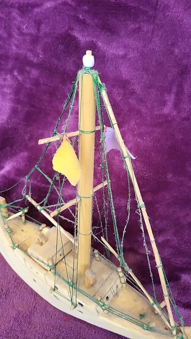 Lot Of Handmade Model Sailboats Steve Hambelton San Blas Pan Wooden With Rigging - 3