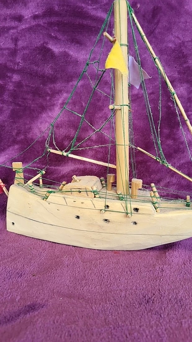 Lot Of Handmade Model Sailboats Steve Hambelton San Blas Pan Wooden With Rigging - 4