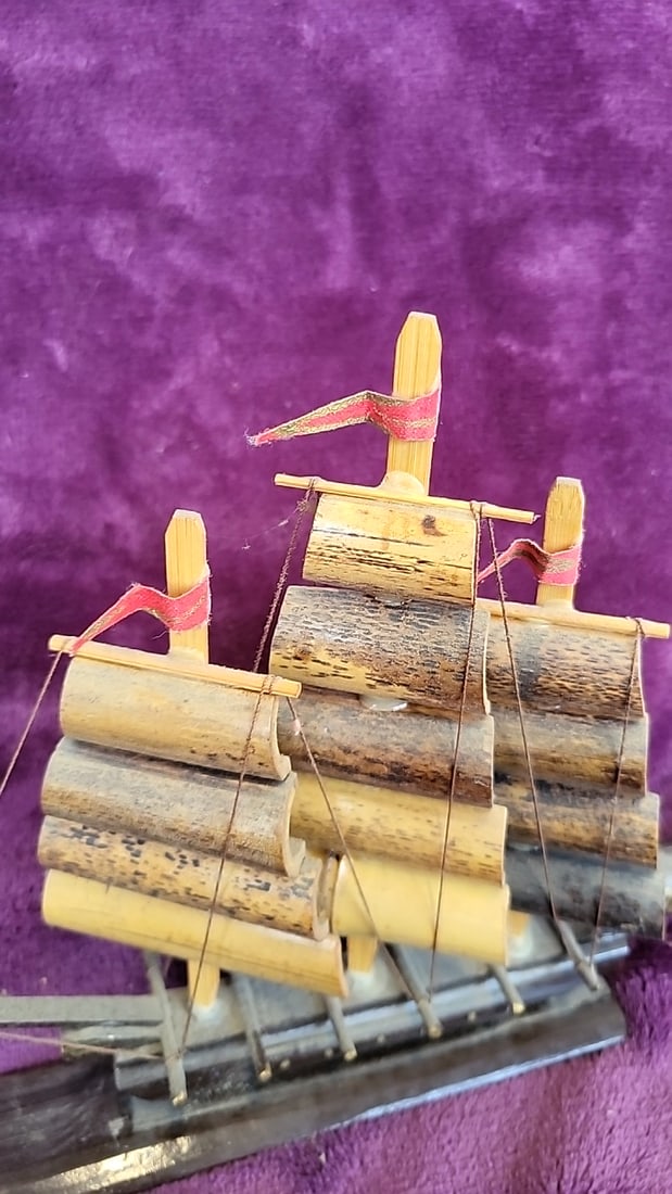 Lot Of Handmade Model Sailboats Steve Hambelton San Blas Pan Wooden With Rigging - 7