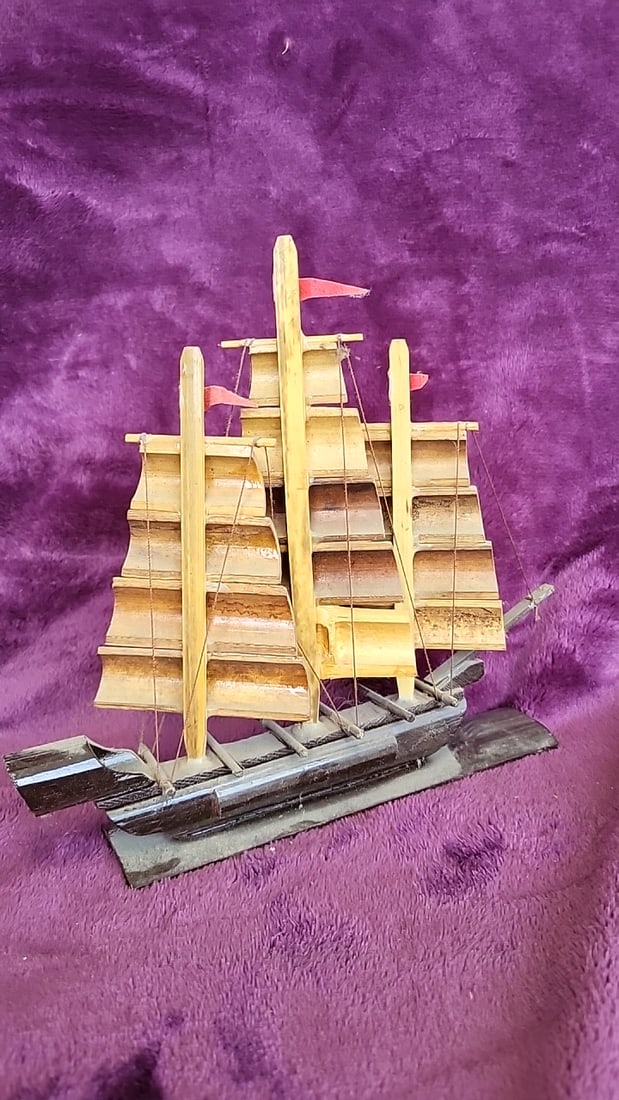 Lot Of Handmade Model Sailboats Steve Hambelton San Blas Pan Wooden With Rigging - 8