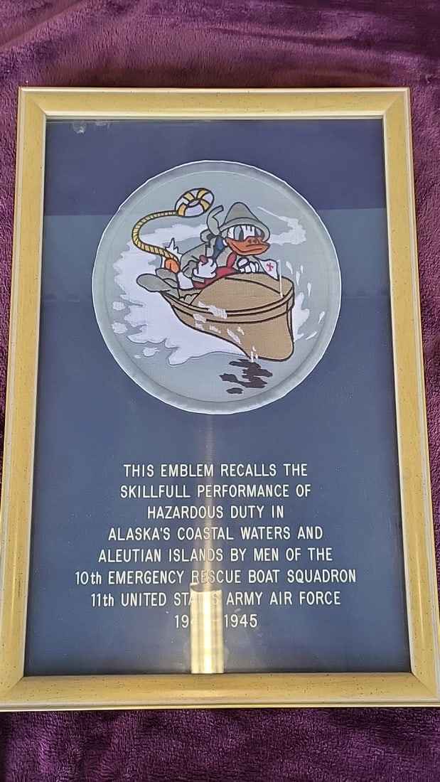 Lot Of 2 Framed Donald Duck 10th Emergency Rescue Boat Squadron 11th Usaaf Emblem 1942-1945 - 2