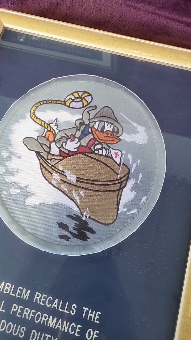 Lot Of 2 Framed Donald Duck 10th Emergency Rescue Boat Squadron 11th Usaaf Emblem 1942-1945 - 4