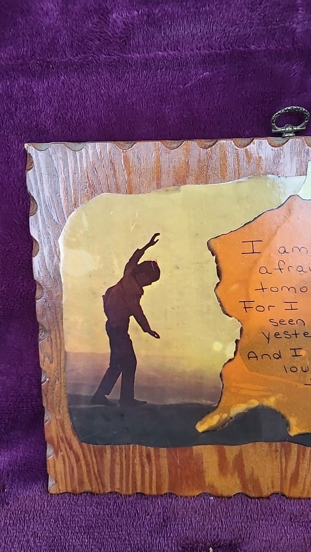 Wooden Wall Plaque With Autumn Leaf Inspirational Quote And Child Silhouette - 2