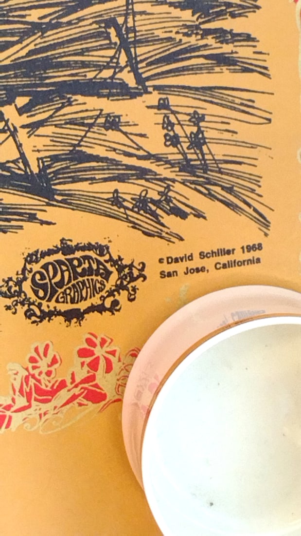 David Schiller 1968 San Francisco Poster Sprite Graphics Yellow City Illustration - 2