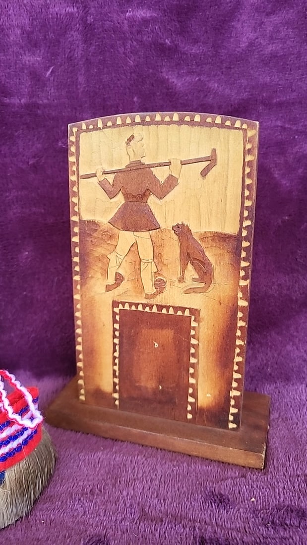 Assorted Souvenir Lot Folding Parasol, Brass Bells, Wood Plaque, Mini Picture Frame, Coins - 9