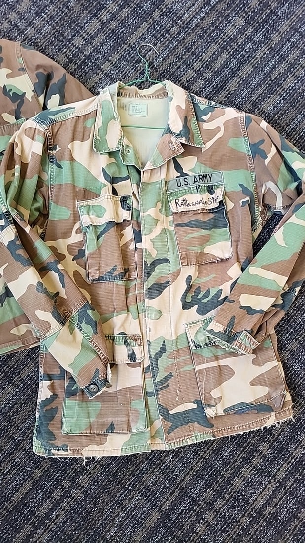 Lot Of 2 U.S. Army Woodland Camouflage Bdu Hot Weather Coats Medium Long - 2