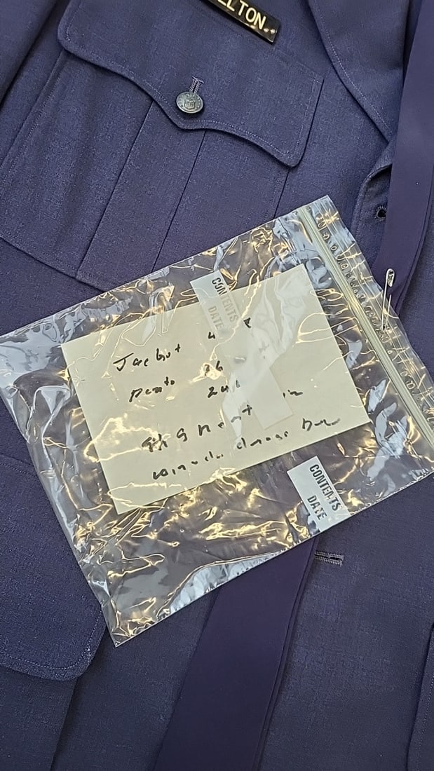 U.S. Air Force Blue Service Dress Uniform Jacket With Tie, Ribbons, Insignia, Tie, Pants, Belt - 2