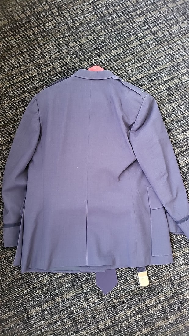 U.S. Air Force Blue Service Dress Uniform Jacket With Tie, Ribbons, Insignia, Tie, Pants, Belt - 8