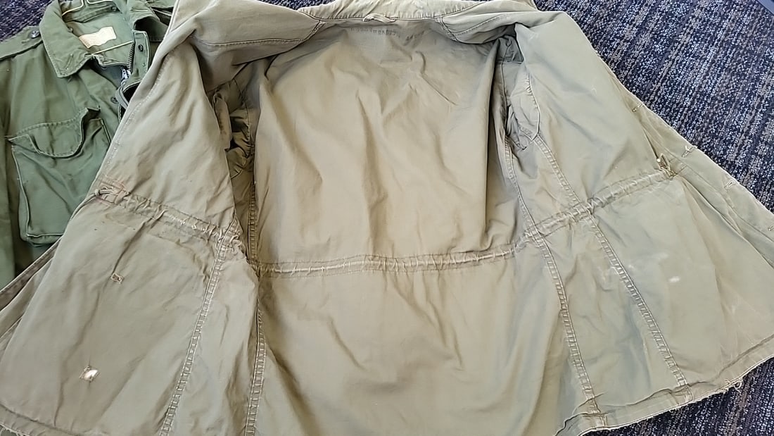 Two Military Field Jackets Olive Drab M-65 Og 107 Style Khaki Green Four-pocket Cotton - 5