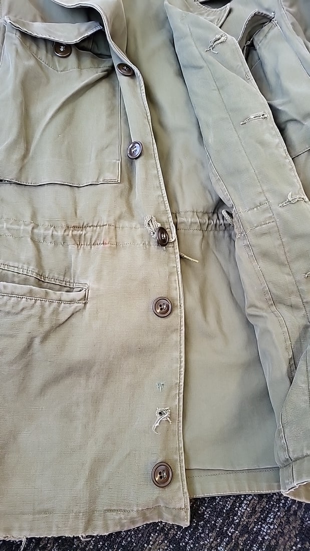 Two Military Field Jackets Olive Drab M-65 Og 107 Style Khaki Green Four-pocket Cotton - 7