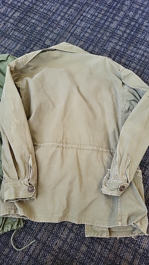 Two Military Field Jackets Olive Drab M-65 Og 107 Style Khaki Green Four-pocket Cotton - 8